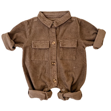 Laden Sie das Bild in den Galerie-Viewer, Bean's Tree gestreifter Playsuit - Grau