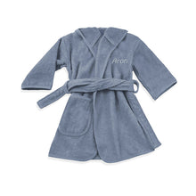Afbeelding in Gallery-weergave laden, Badjas-met-naam-grey-blue