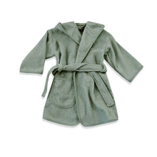 Afbeelding in Gallery-weergave laden, Badjas met naam geborduurd - stone green