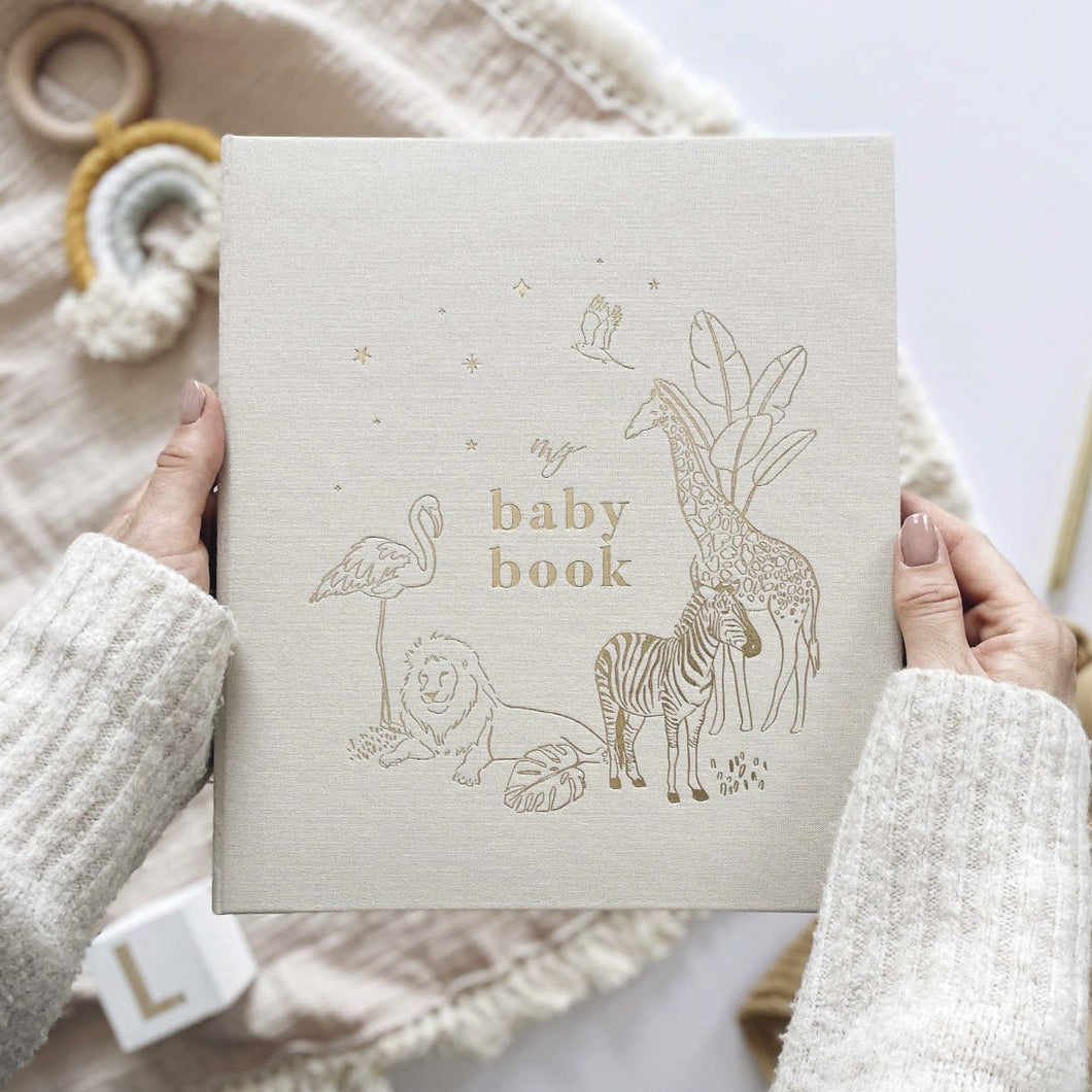 Blush-and-gold-invulboek-my-baby-safari-met-geschenkdoos