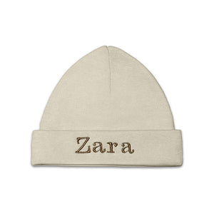 Mutsje met naam - Sandstone grey