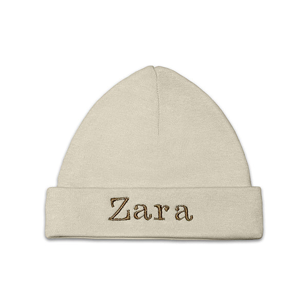 Mutsje met naam - Sandstone grey