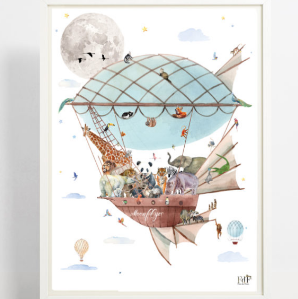 Fleur des fleurs poster A3 - Fly me to the moon