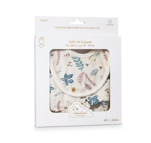 Cam Cam poppen kledingset luier en slab - Pressed leaves rose - Ikenmijnmama