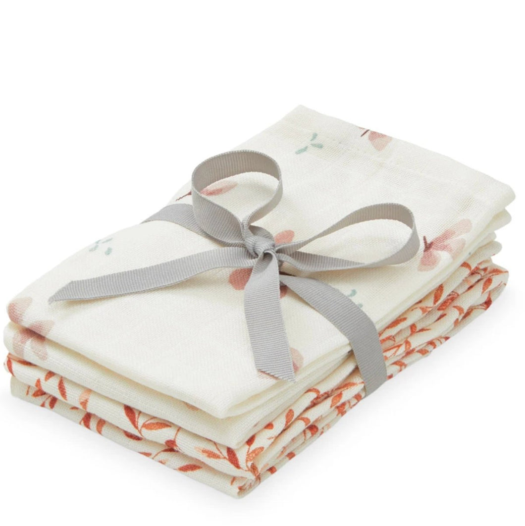 Cam Cam washandjes (4 stuks) - Windflower creme en caramel leaves - Ikenmijnmama