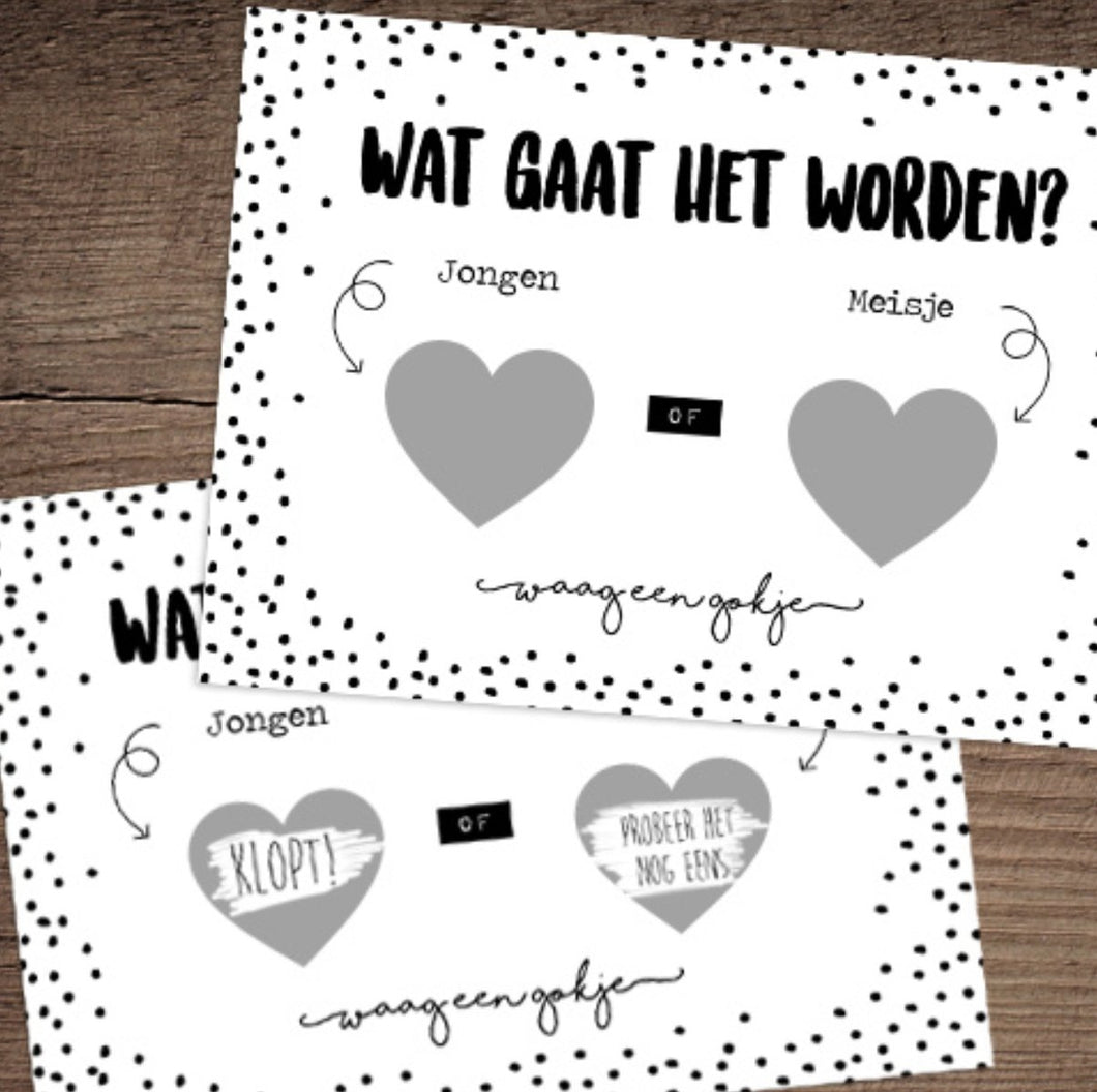 Hippekaartjes kraskaart - 'Wat gaat het worden? - Jongen' - Ikenmijnmama