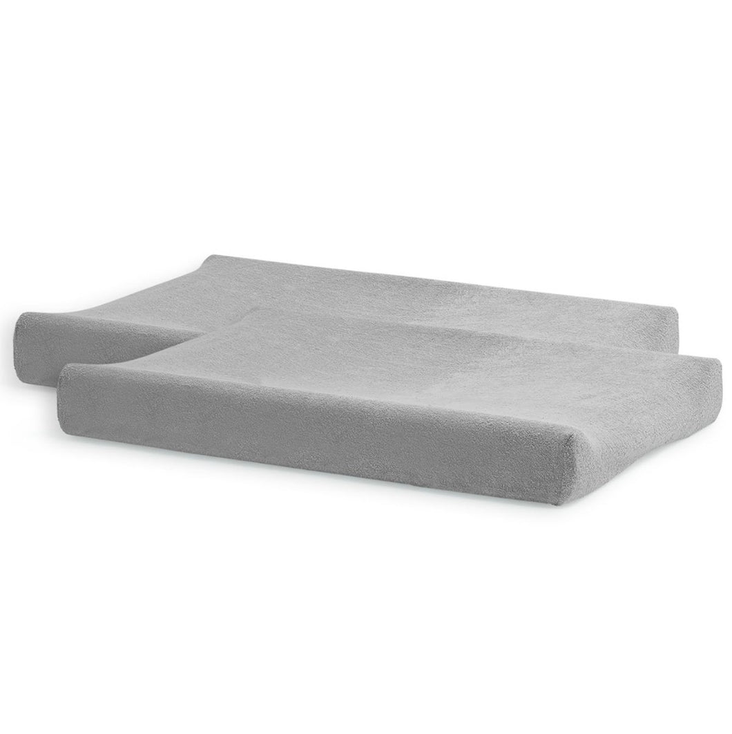 Jollein aankleedkussenhoes badstof (2 stuks) - Soft grey - Ikenmijnmama