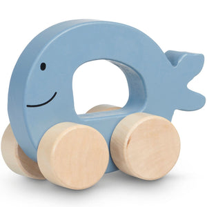 Jollein houten speelgoedauto walvis - Blue - Ikenmijnmama