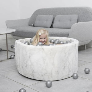 MISIOO ballenbad velours marble - rond 90x40cm - Ikenmijnmama