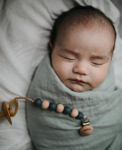 Mushie hydrofiele doek XL swaddle - Cognac - Ikenmijnmama