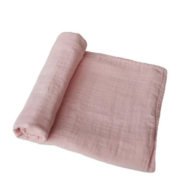 Mushie hydrofiele doek XL swaddle - Rose vanilla - Ikenmijnmama