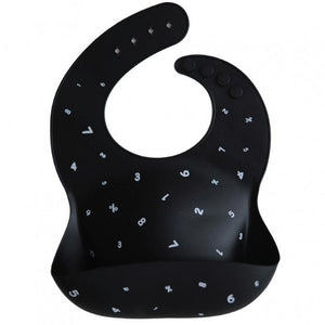 Mushie siliconen bibs slab - Black numbers - Ikenmijnmama