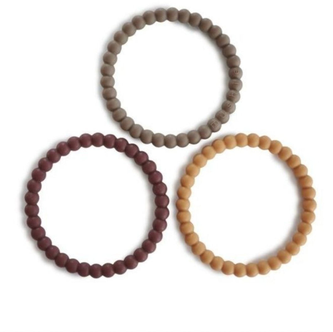 Mushie siliconen bijtringen bracelet (3 stuks) - Berry - Ikenmijnmama