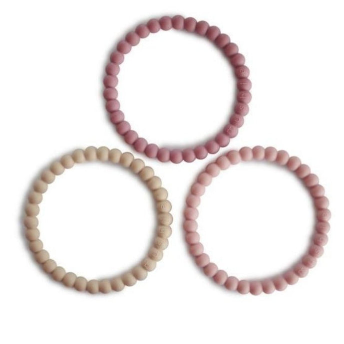 Mushie siliconen bijtringen bracelet (3 stuks) - Linen - Ikenmijnmama