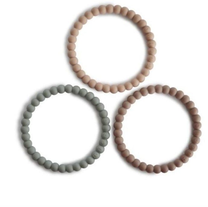 Mushie siliconen bijtringen bracelet (3 stuks) - Sage - Ikenmijnmama