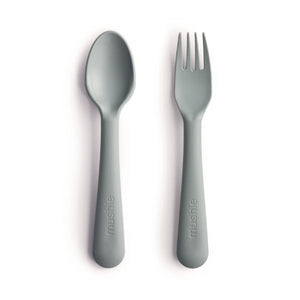 Mushie vork en lepel - Sage - Ikenmijnmama